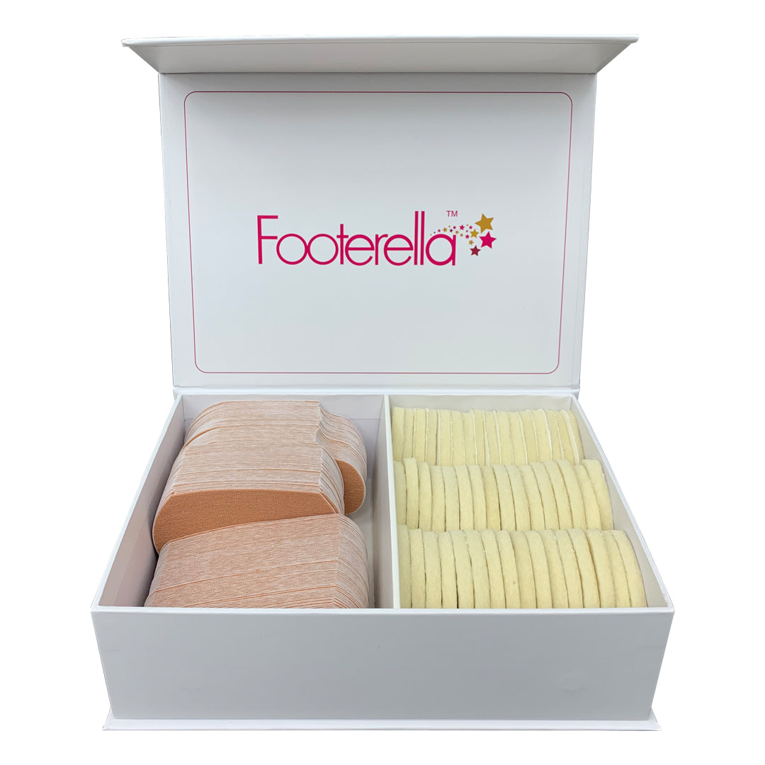Metatarsalgia Box (Beige Tapes and White Pads) عبوة ألم المشط( شرائط بيج وضمادات بيضاء)