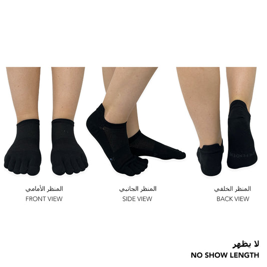 Independent Black Toe Socks for Women&Girls - No Show