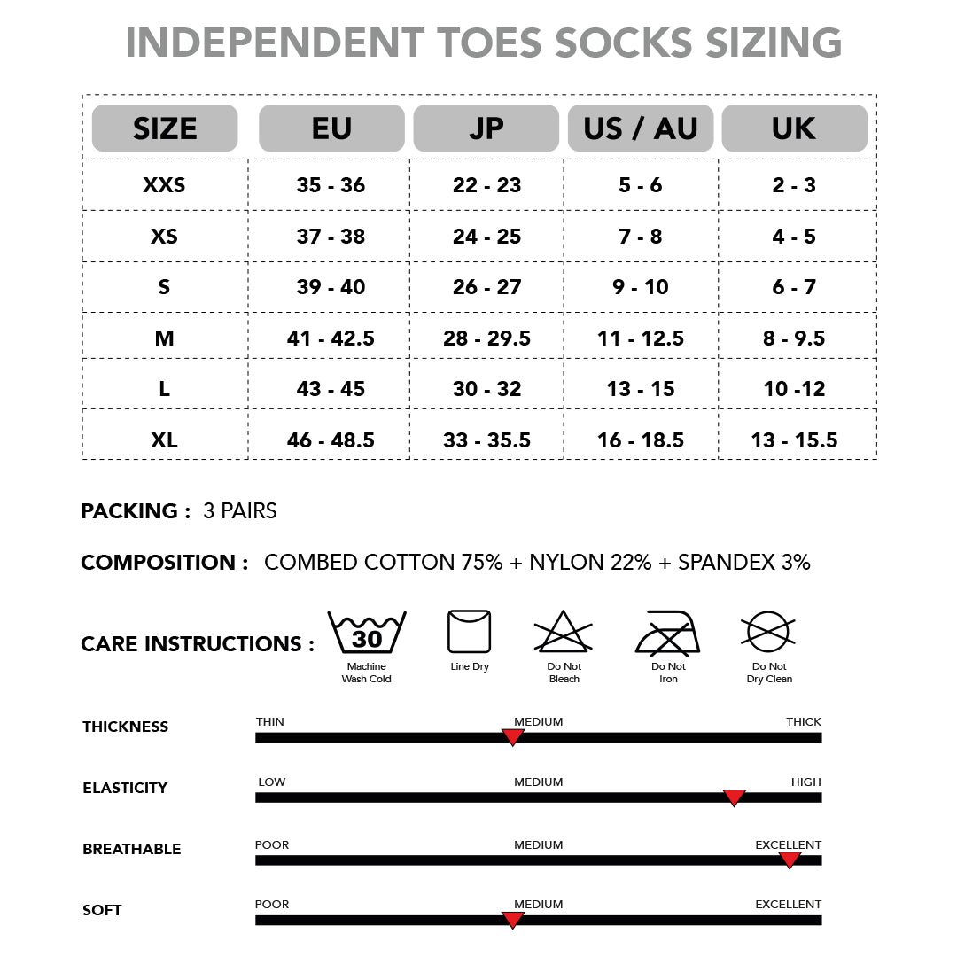 Independent White Toe Socks for Men&Boys - No Show