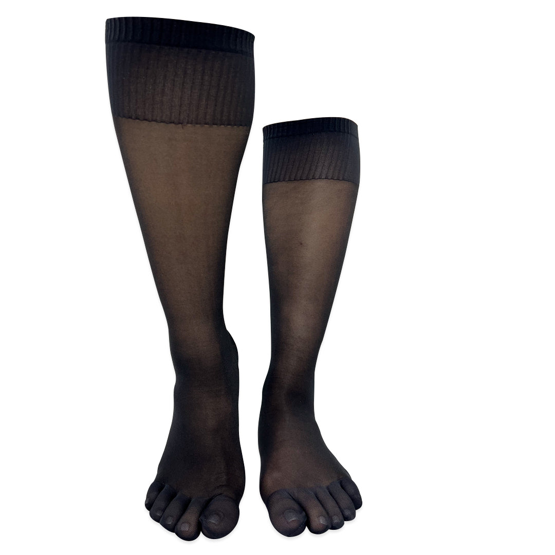 Independent Toes black knee-high toe stockings with separated toes