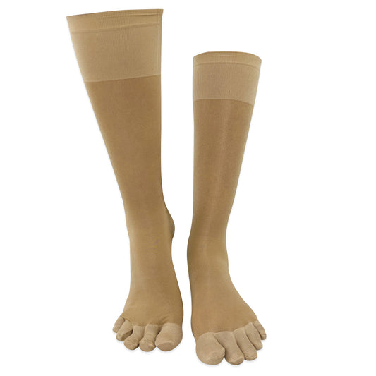 Independent Toes knee-high toe stockings in nude color for natural toe alignment
