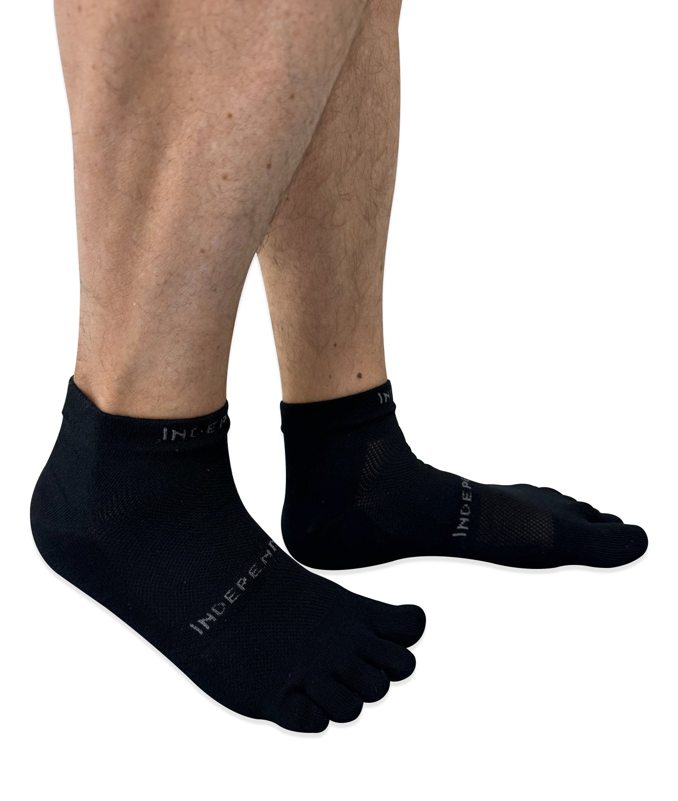 Independent toe socks worn to reduce friction and moisture build-up