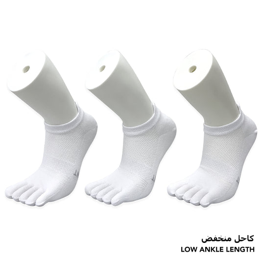 Independent white low-ankle toe socks for boys