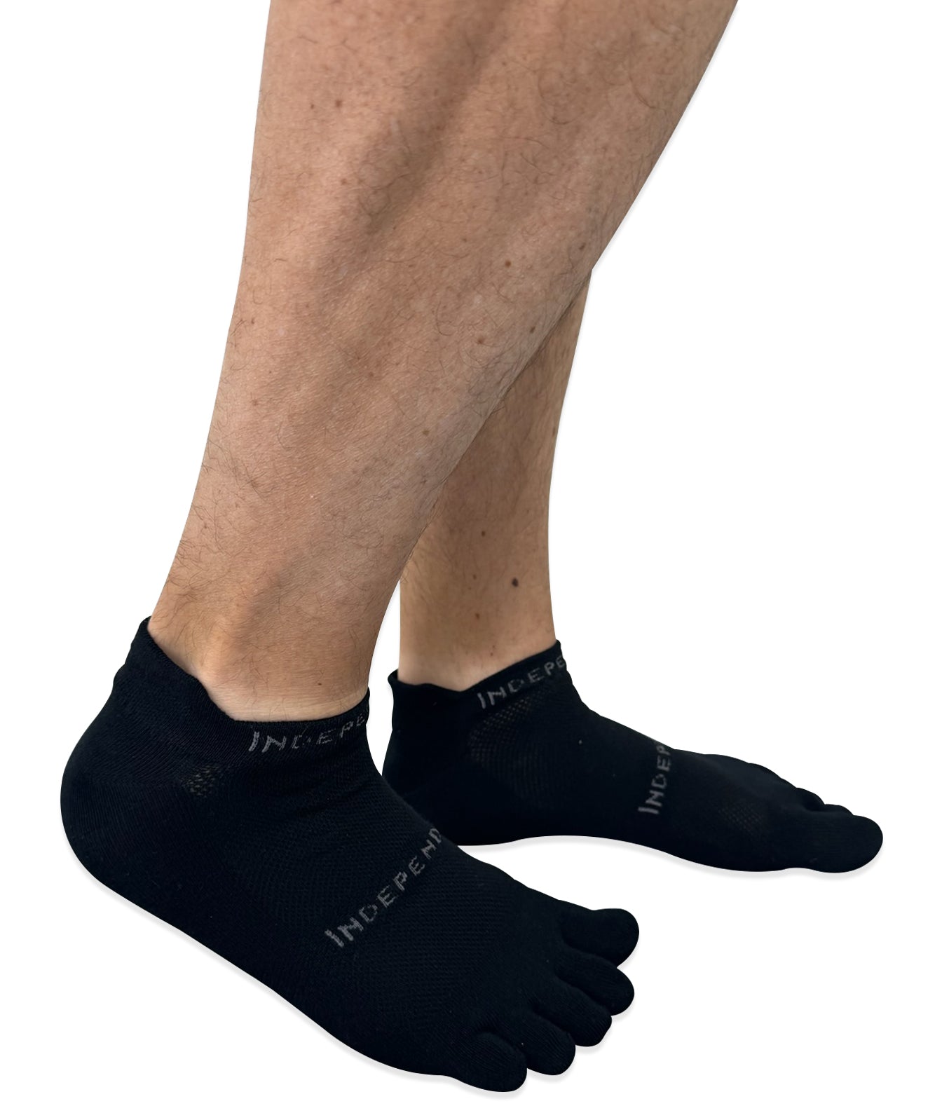 Independent toe socks worn to reduce friction and moisture build-up