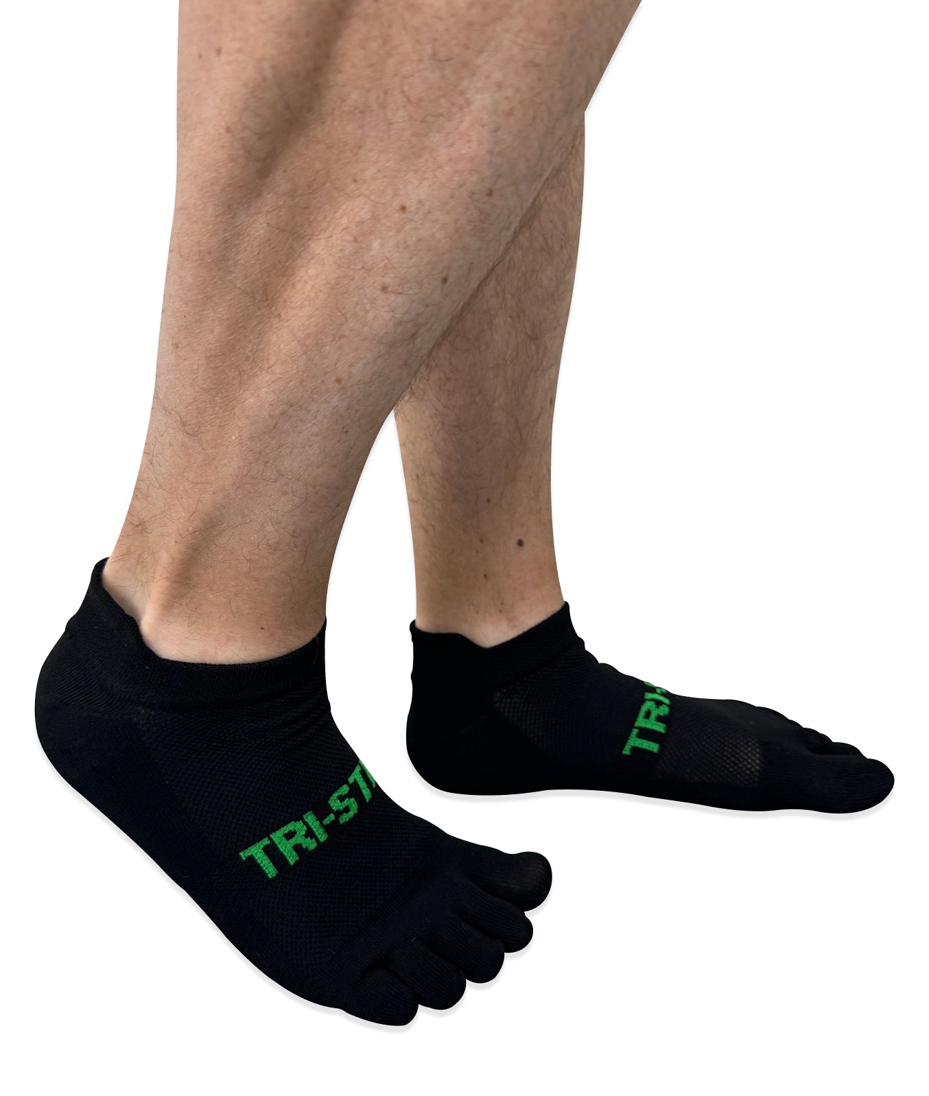 TRI STEP toe socks worn to reduce friction and moisture build-up