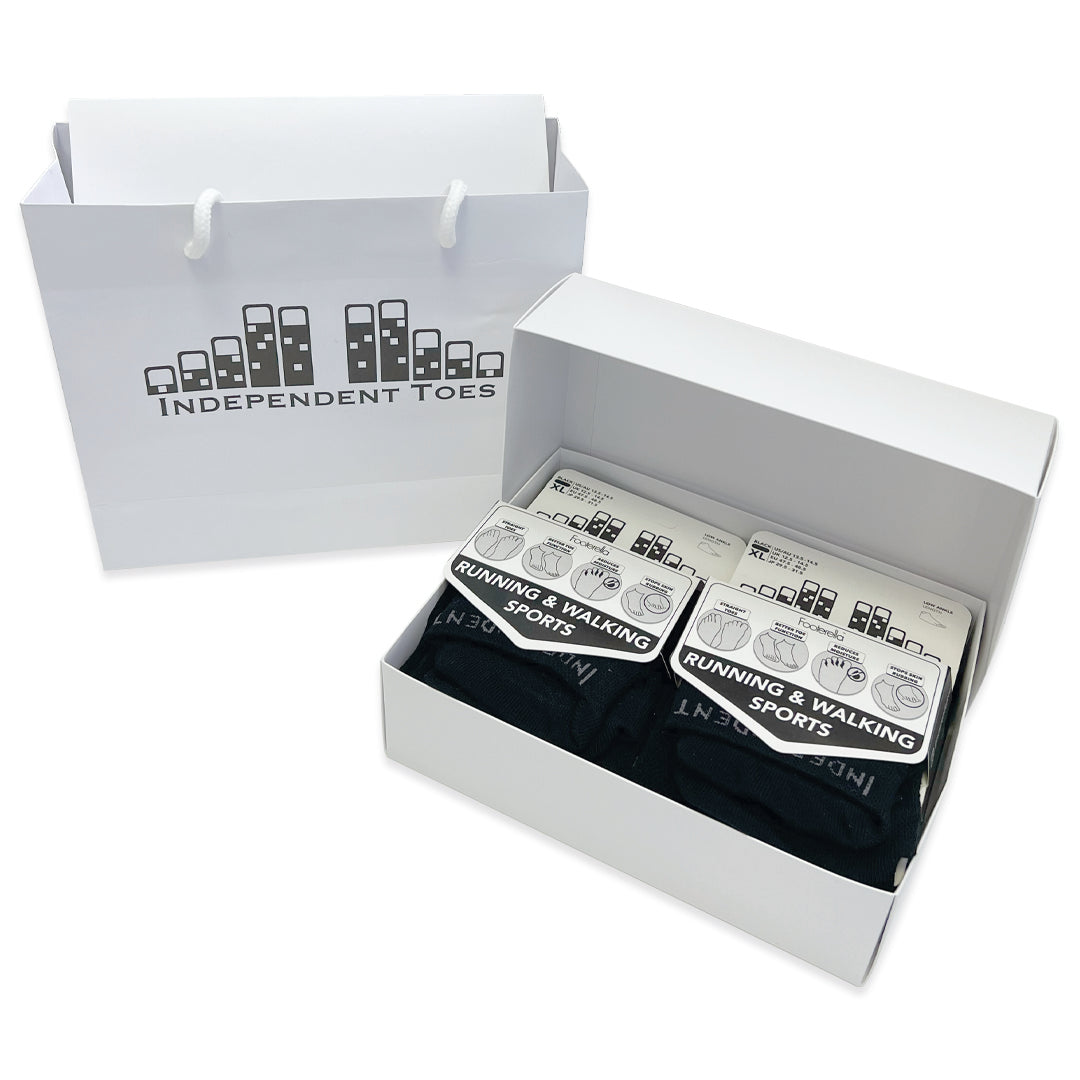 Independent Toes socks box set with black and white toe socks